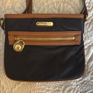 Michael Kors Black and Brown Crossbody Bag with Adjustable Strap